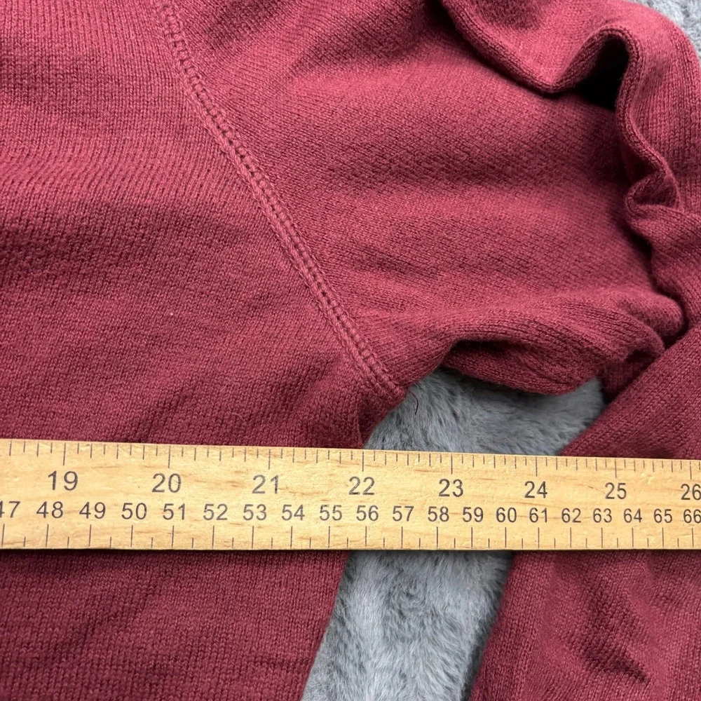 LL Bean Mens Burgundy Cotton Cashmere Cardigan Sweater Medium 287743